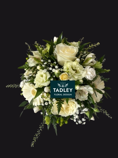 Traditional White Posy Bowl Arrangement