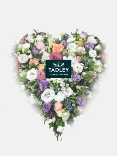 Heart Solid Pastel Flowers