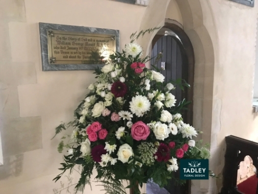 Church Flowers White, Pink, Burgundy