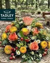 Country Posy In Orange, Yellow & White