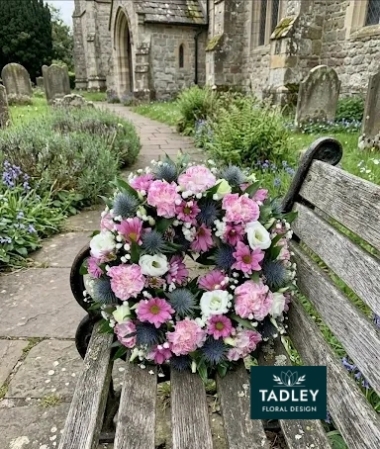 Wreath Pink, White & Blue